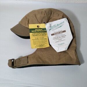 Vintage‎ Genuine Filson Brown Tin Cloth Wildfowl Wool-Lined Hat, Size -small